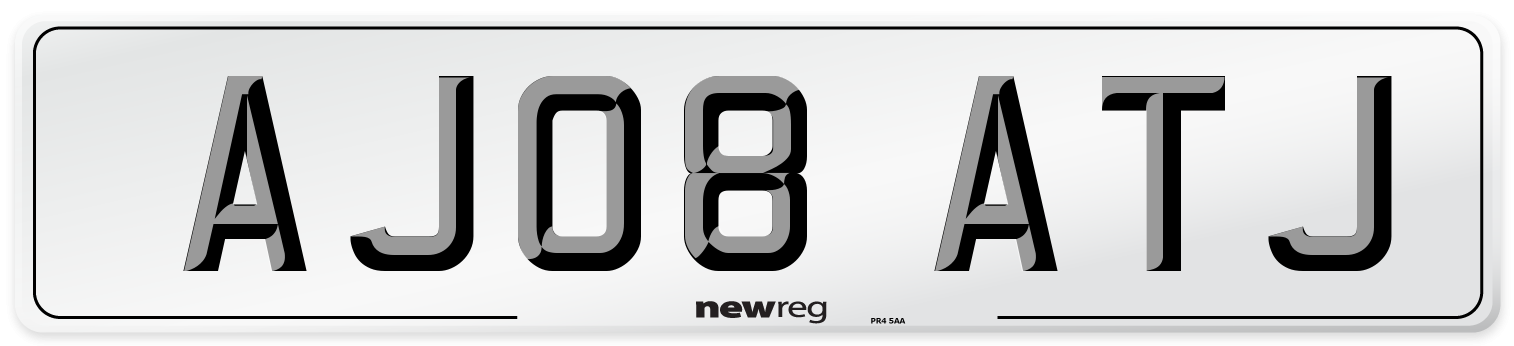 AJ08 ATJ Number Plate from New Reg